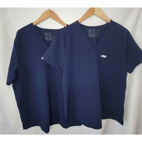 Figs- Women's Technical Collection Navy Blue Scrub Top- size Large and XL - Picture 1 of 11